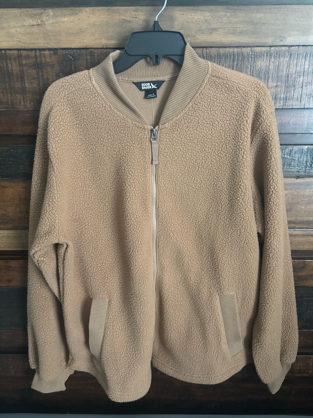 Eddie Bauer Brown Sherpa Bomber Jacket